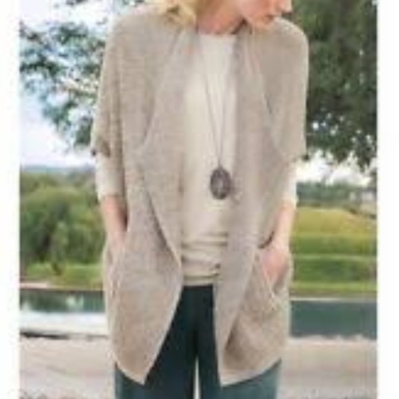 Soft Surroundings Sweaters - Soft Surroundings Cashmere Blend Cocoon Wrap L/XL